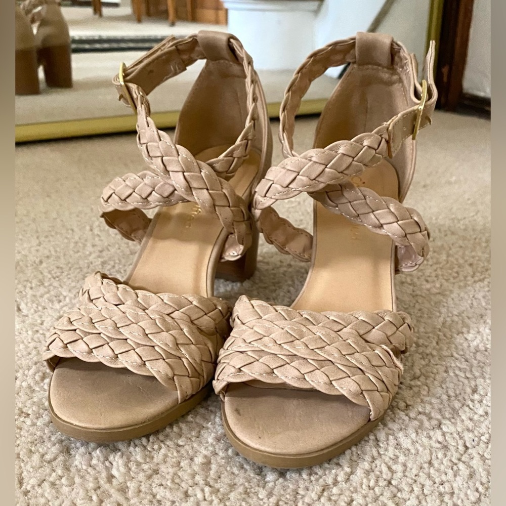 Braided Strappy Sandal Heels